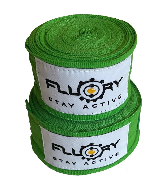 Fluory Fluory Boxing Bandages Hand Wraps Green 500 cm per Pair