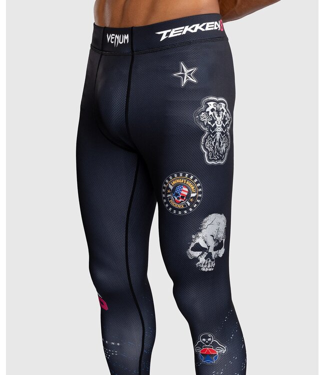 Venum x Tekken 8 Paul Phoenix Sportlegging Spats Tights Zwart Blauw
