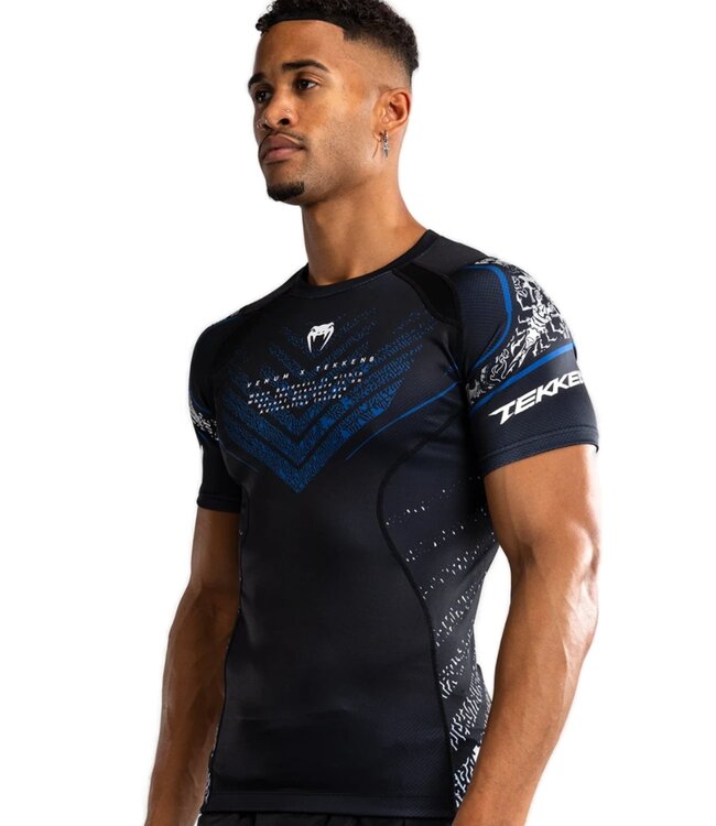 Venum x Tekken 8 Paul Phoenix Rashguard Schwarz Blau