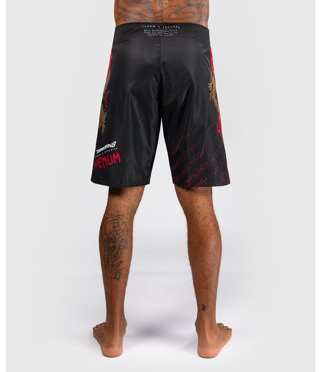 Venum x Tekken 8 Marshall Law Fightshorts Zwart Rood Goud