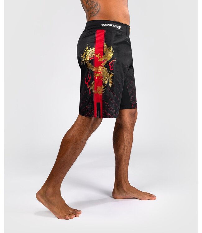Venum x Tekken 8 Marshall Law Fightshorts Black Red Gold