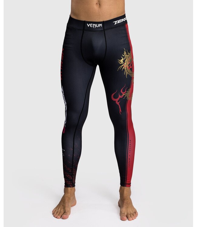 Venum x Tekken 8 Marshall Law Sport Leggings Spats Schwarz Rot Gold