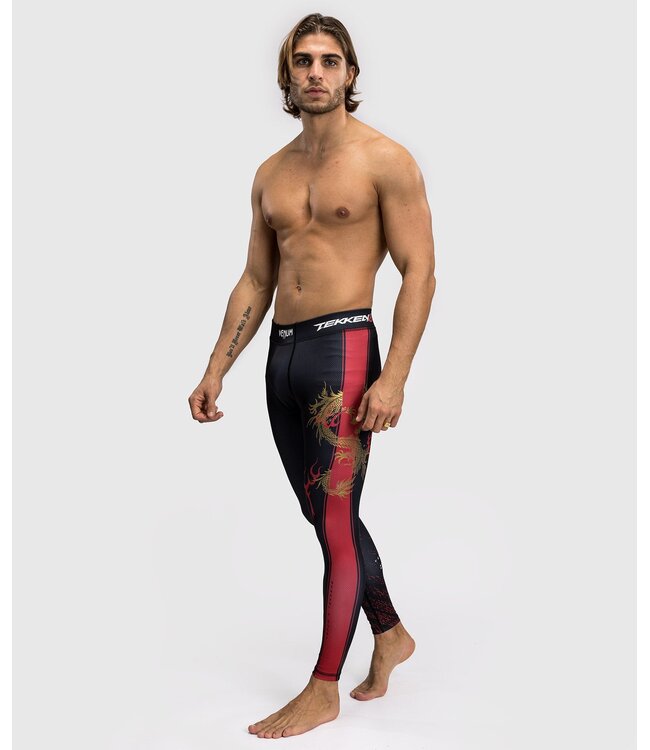 Venum x Tekken 8 Marshall Law Sport Leggings Spats Schwarz Rot Gold