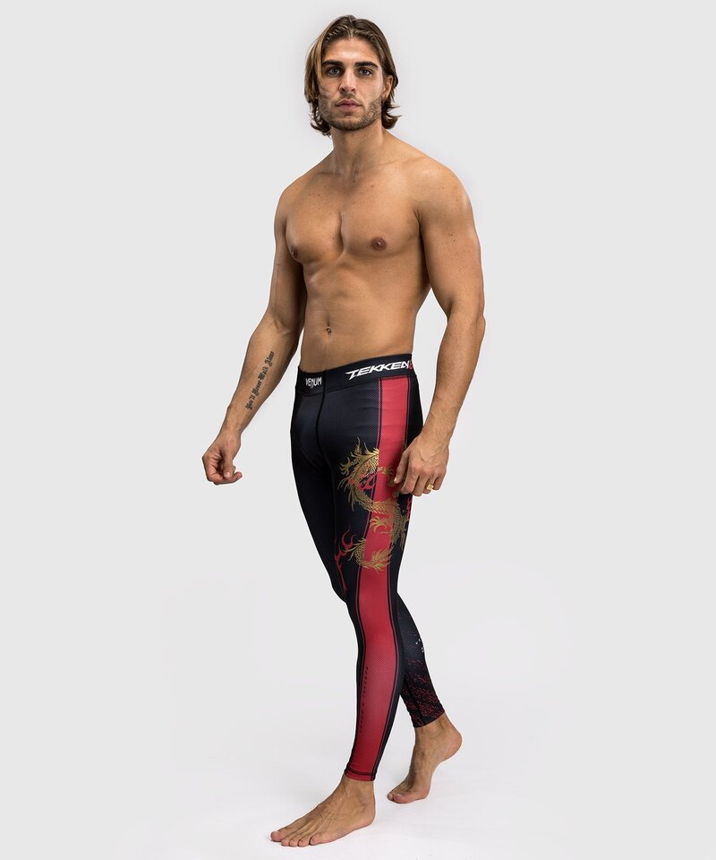 Venum Venum x Tekken 8 Marshall Law Sports Leggings Spats Black Red Gold