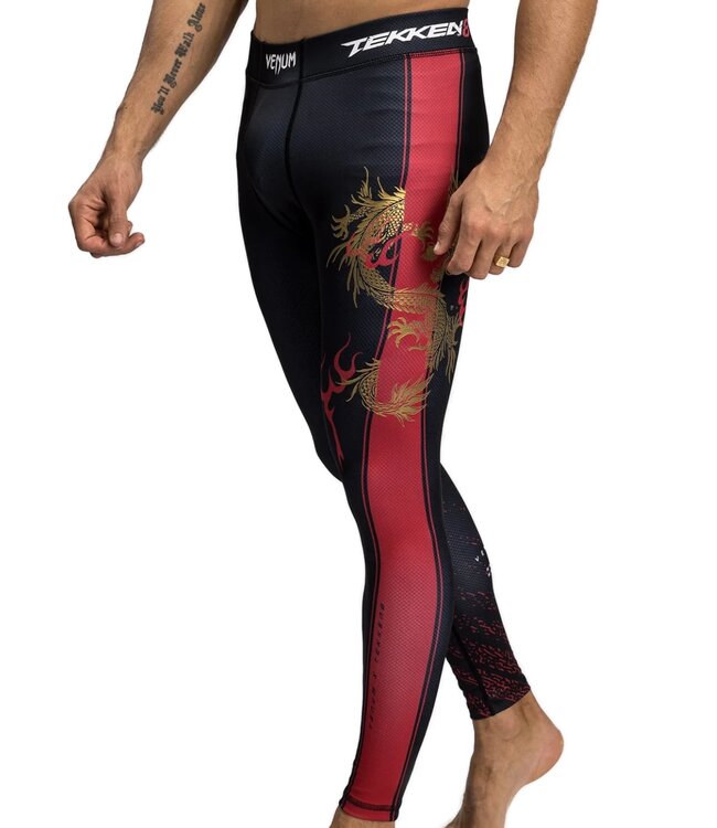 Venum Venum x Tekken 8 Marshall Law Sports Leggings Spats Black Red Gold