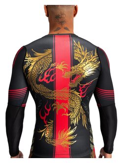 Venum Venum x Tekken 8 Marshall Law Rashguard L/A Schwarz Rot Gold