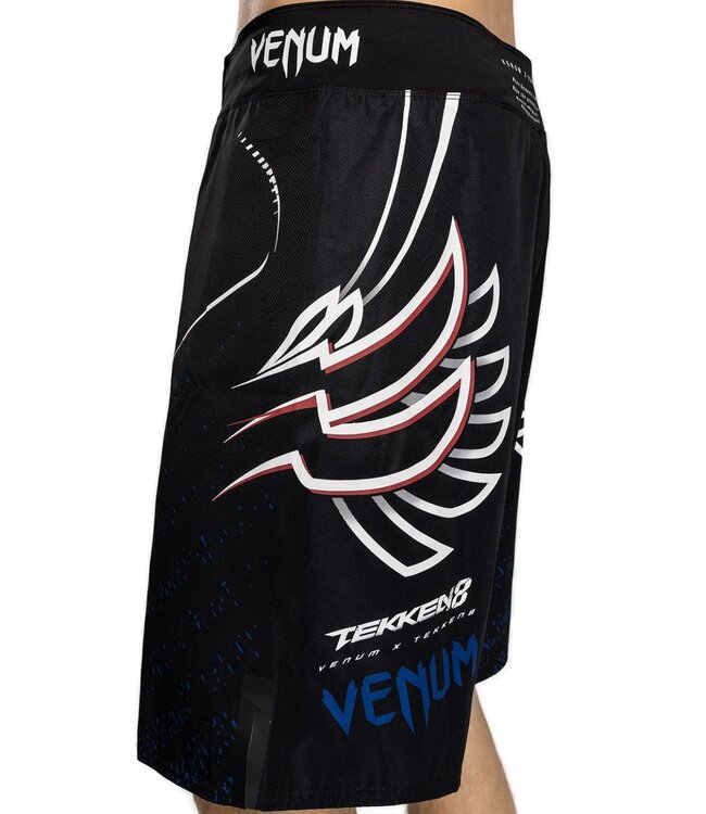 Venum x Tekken 8 Jin Kazama Kampfshorts Blau Schwarz Weiß