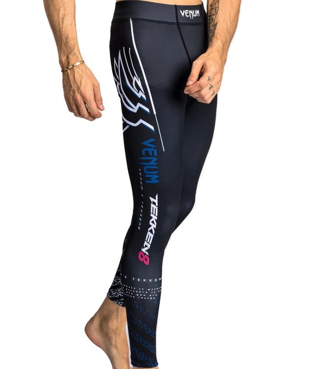 Venum x Tekken 8 Jin Kazama Sports Leggings Spats Blue Black White