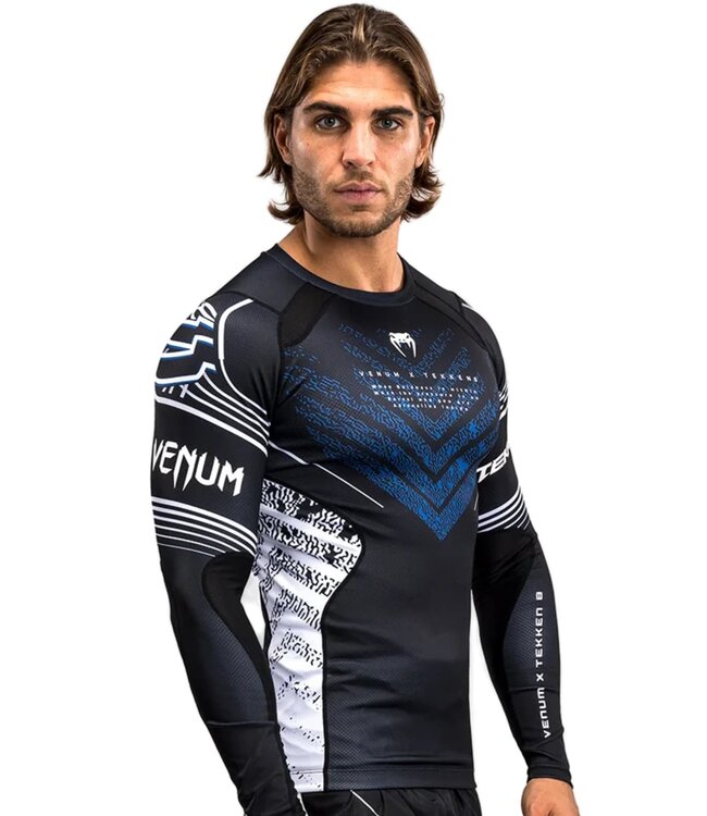 Venum x Tekken 8 Jin Kazama Rashguard Blue Black White