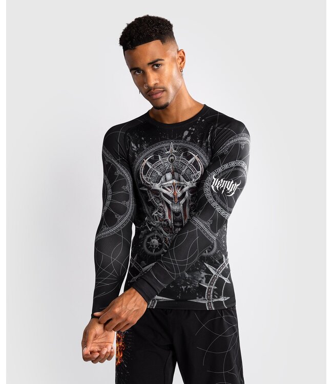 Venum Gladiator 5.0 Long Sleeve Rashguard Black Silver