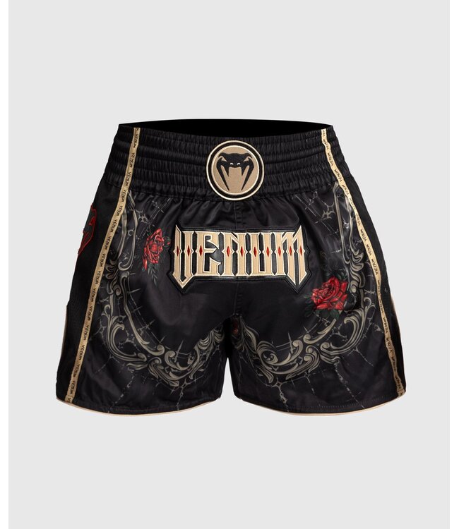 Venum Santa Muerte 5.0 Muay Thai Shorts Tiefschwarz Gold