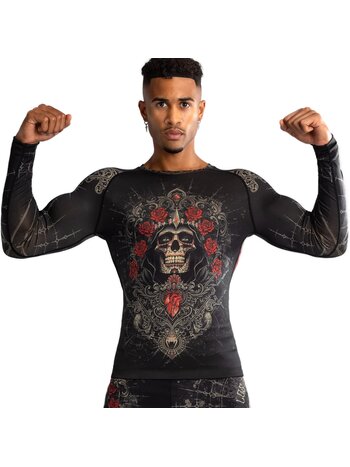 Venum Venum Santa Muerte 5.0 L/S Rashguard Diepzwart Goud
