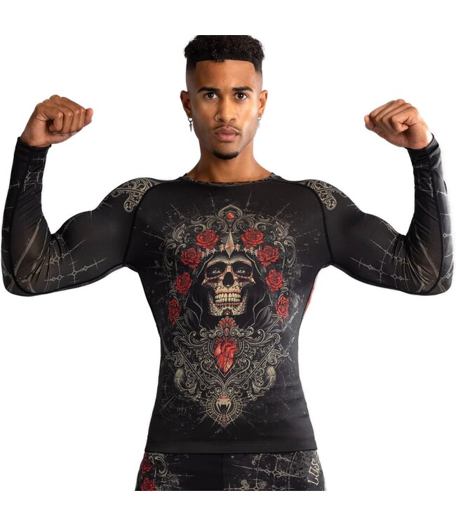 Venum Venum Santa Muerte 5.0 L/S Rashguard Deep Black Gold