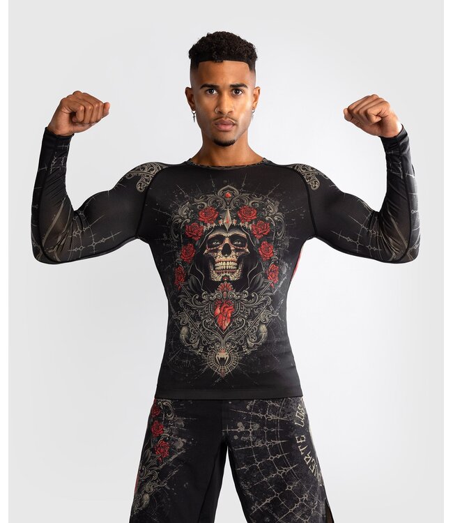 Venum Venum Santa Muerte 5.0 L/S Rashguard Diepzwart Goud