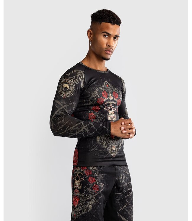 Venum Santa Muerte 5.0 L/S Rashguard Diepzwart Goud