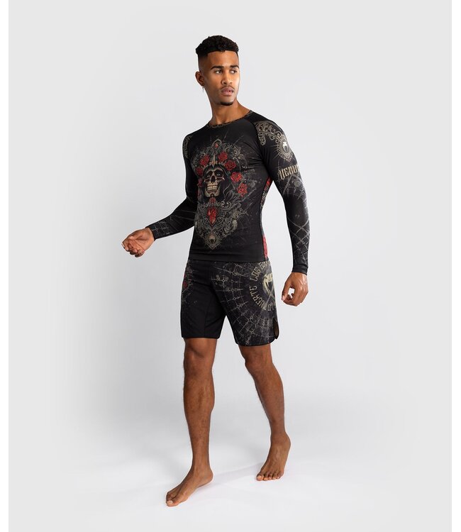 Venum Santa Muerte 5.0 L/S Rashguard Deep Black Gold
