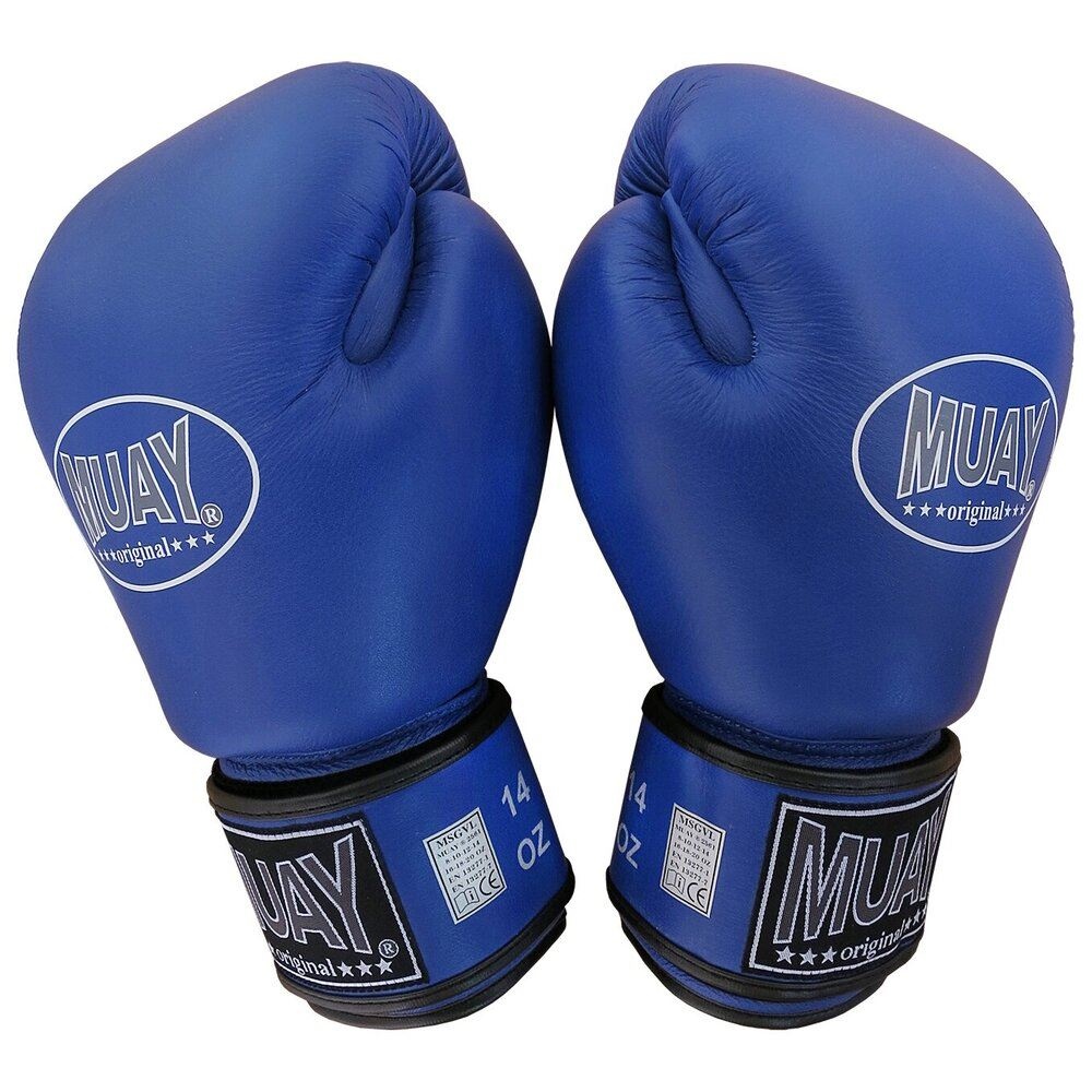 MUAY Boxing Gloves Original Blue Leather FIGHTWEAR SHOP EUROPE