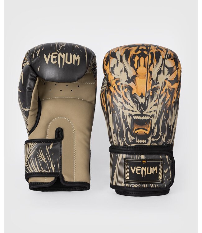 Venum Tiger Boxing Gloves Black Neon Orange