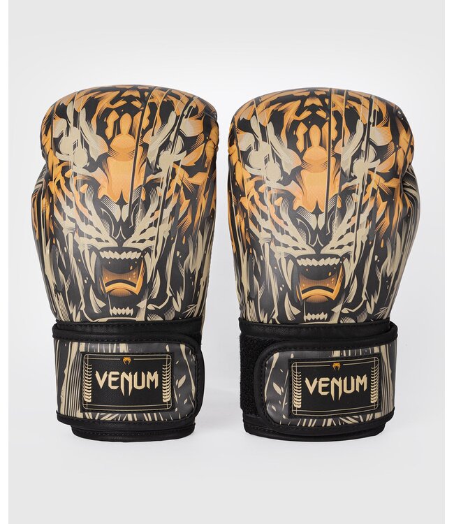 Venum Tiger Boxing Gloves Black Neon Orange