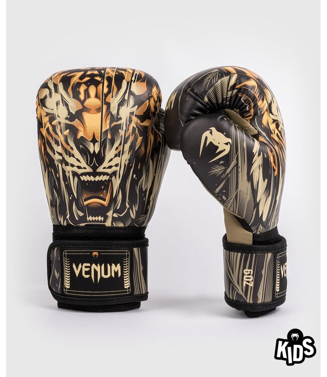 Venum Venum Tiger Kinder Boxhandschuhe Schwarz Neon Orange