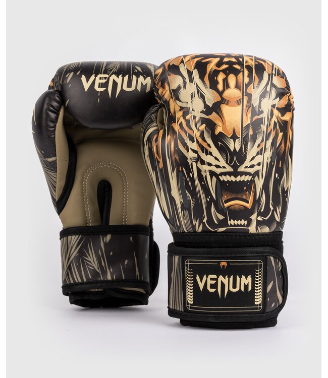 Venum Tiger Kids Boxing Gloves Black Neon Orange