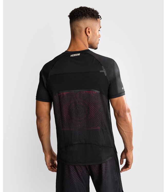 Venum G-Fit Air Dry-Tech T-Shirt Tiefschwarz Feuerrot