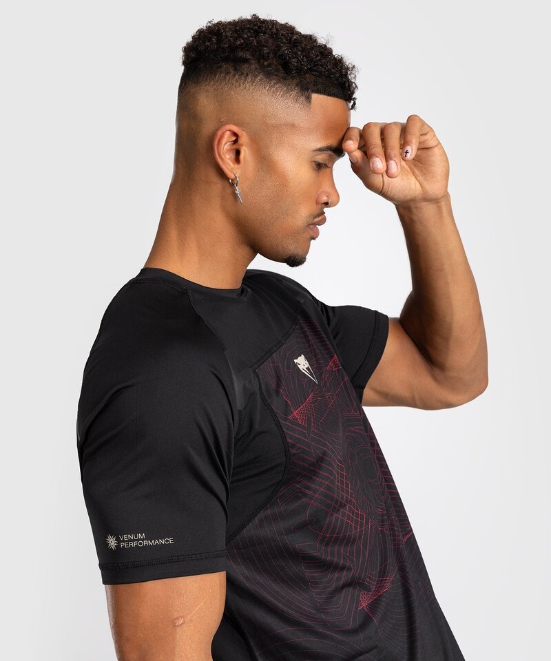 Venum Venum G-Fit Air Dry-Tech T-Shirt Tiefschwarz Feuerrot