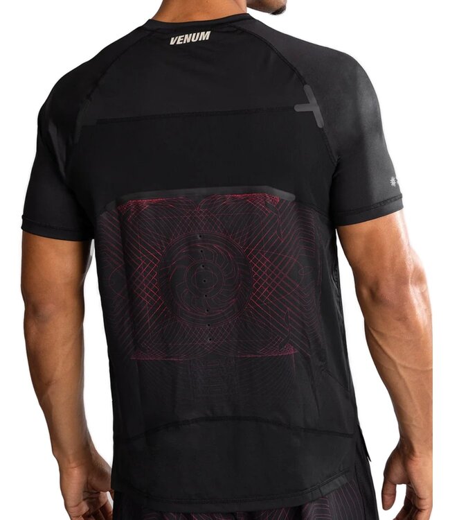 Venum G-Fit Air Dry-Tech T-Shirt Tiefschwarz Feuerrot