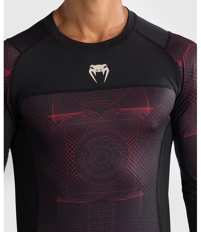 Venum G-Fit Air Rashguard L/S Deep Black Fire Red