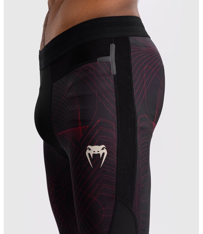 Venum G-Fit Air Sports Leggings Spats Tights Deep Black Fire Red