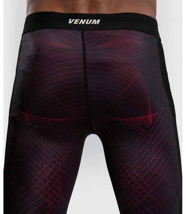 Venum G-Fit Air Sports Leggings Spats Tights Deep Black Fire Red