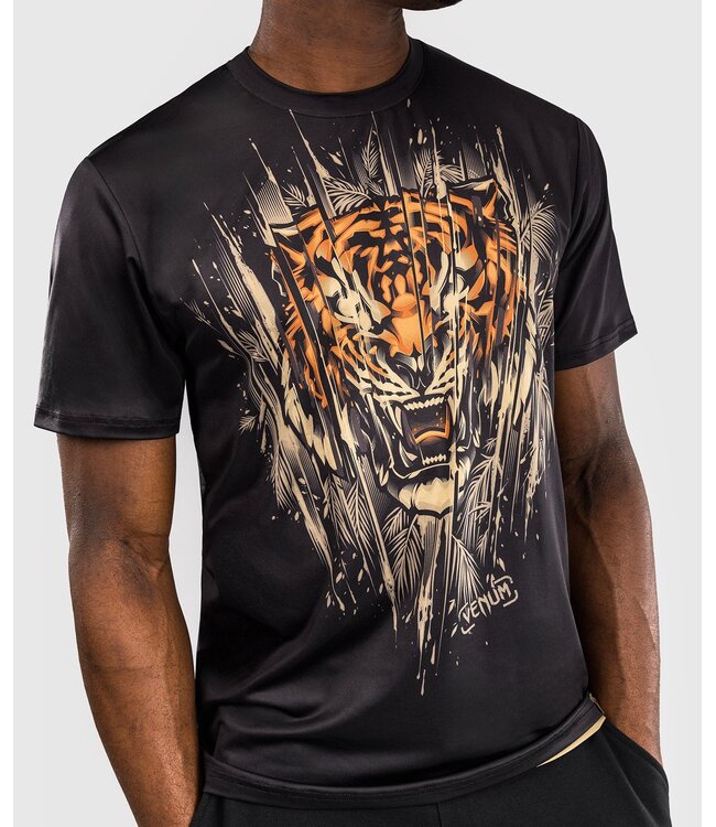 Venum Tiger Dry Tech T-shirt Zwart Neon Oranje