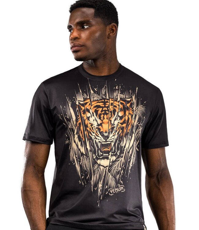 Venum Venum Tiger Dry Tech T-shirt Zwart Neon Oranje