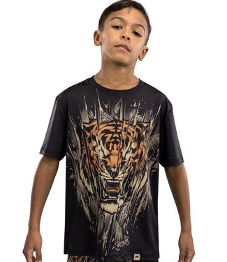 Venum Venum Tiger Kinder Dry Tech T-Shirt Schwarz Neonorange
