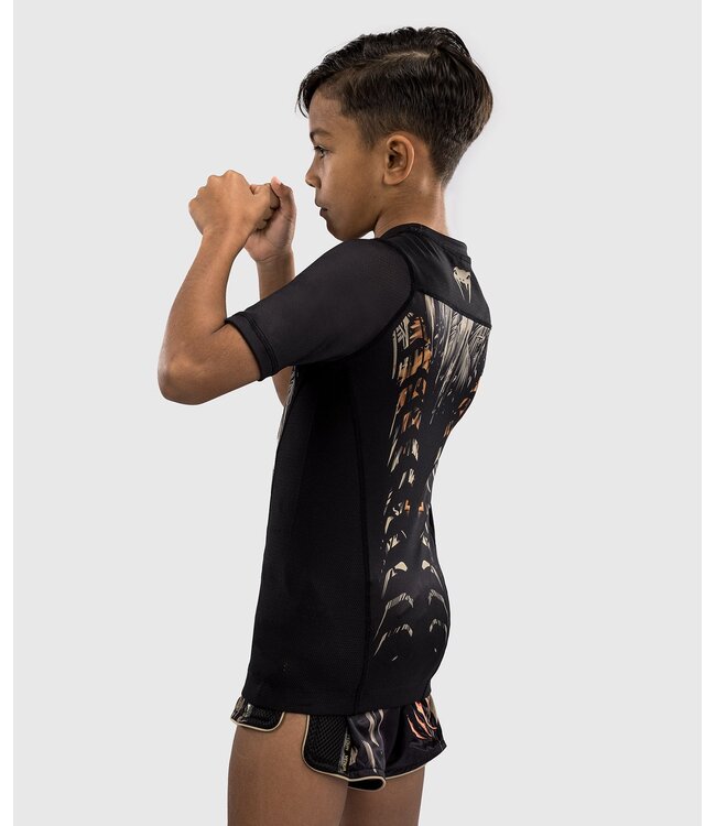Venum Tiger Rash Guard Kinder Schwarz Neon Orange