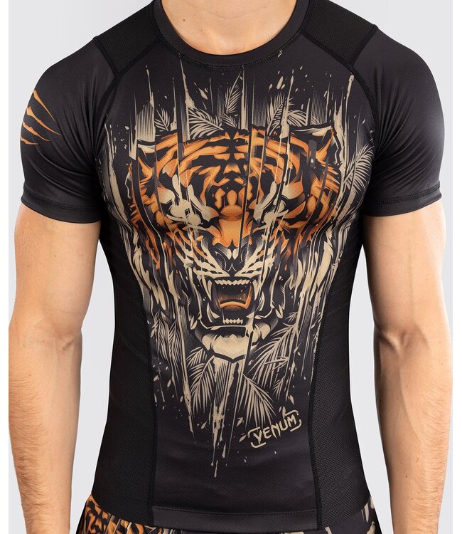 Venum Tiger Rashguard Black Neon Orange