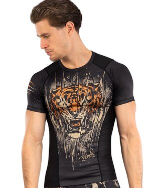 Venum Venum Tiger Rashguard Zwart Neon Oranje