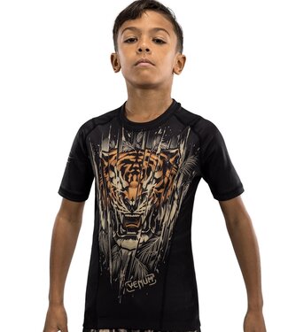 Venum Venum Tiger Rash Guard Kinder Schwarz Neon Orange