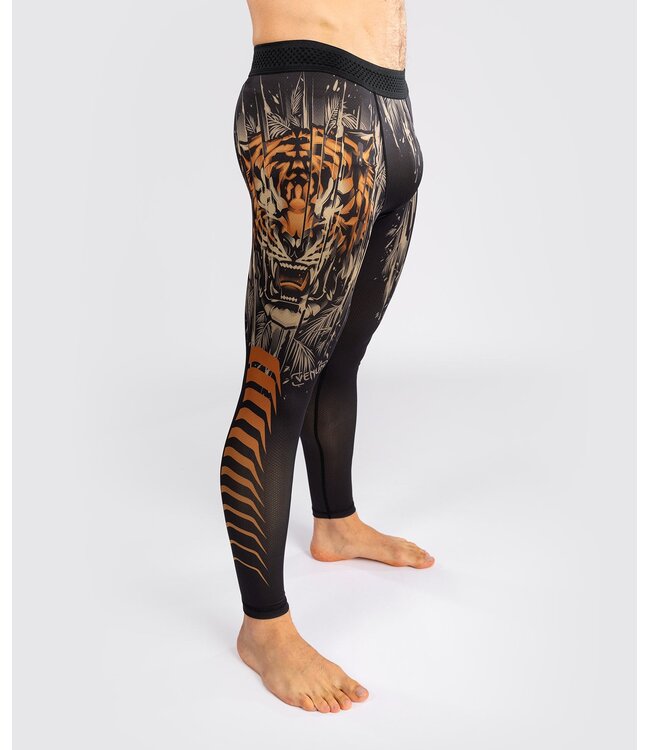 Venum Tiger Sportlegging Spats Tights Zwart Neon Oranje
