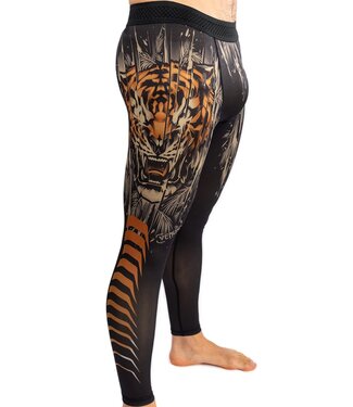 Venum Venum Tiger Sports Leggings Spats Tights Black Neon Orange