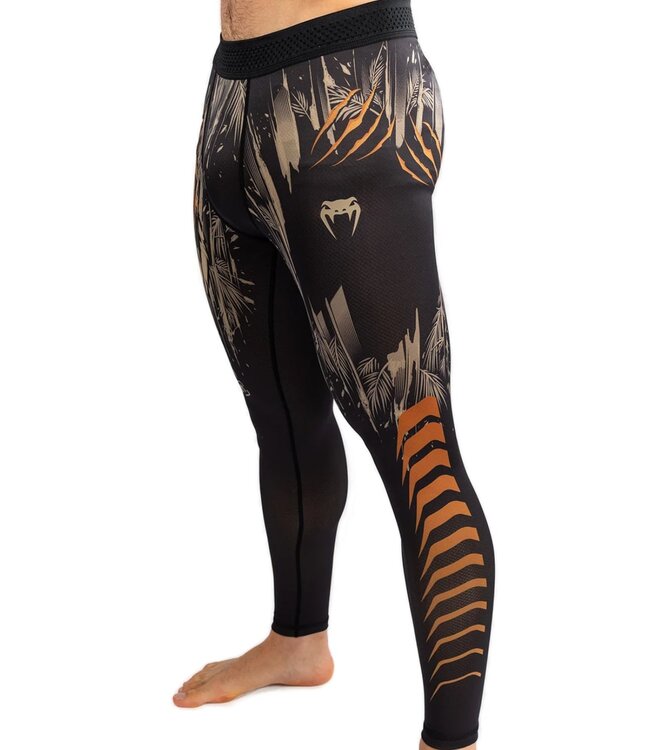Venum Tiger Sports Leggings Spats Tights Schwarz Neon Orange