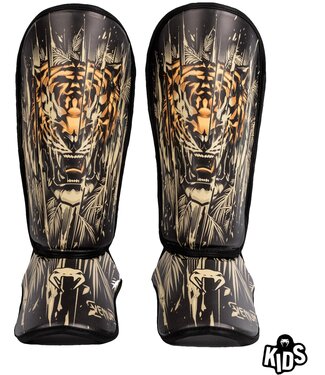 Venum Venum Tiger Kinder Schienbeinschoner Schwarz Neon Orange