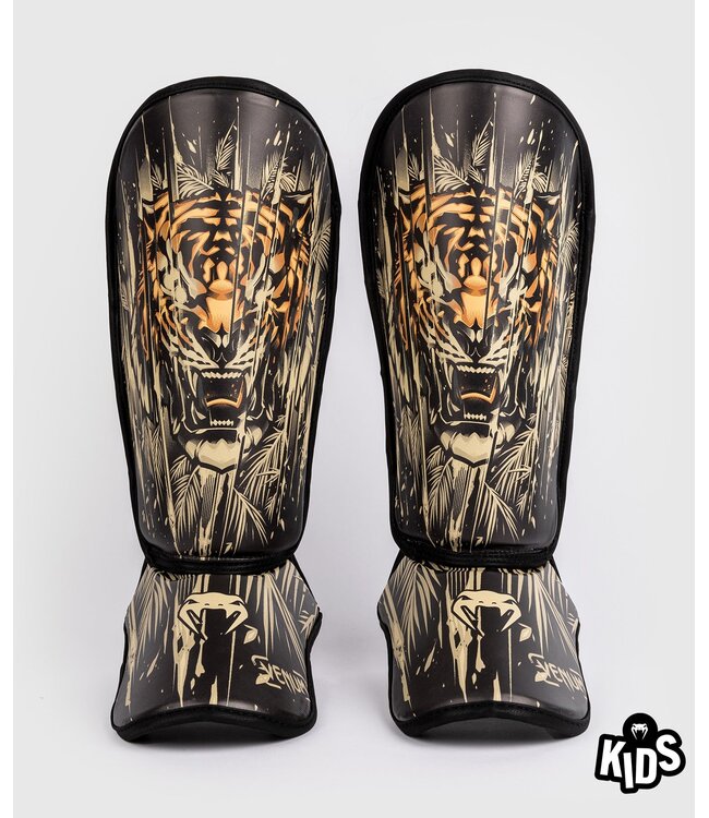 Venum Tiger Kids Scheenbeschermers Zwart Neon Oranje
