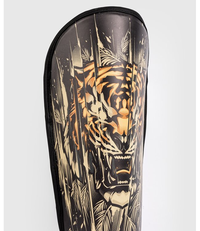 Venum Tiger Kinder Schienbeinschoner Schwarz Neon Orange