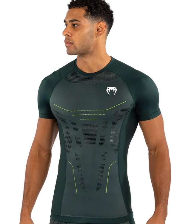 Venum Venum Technical 3.0 Rash Guard Kompression Shirt Forest Green