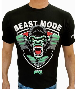 PunchR™  PunchR™ Beast Mode T-Shirt Kinder Baumwolle Schwarz Grün