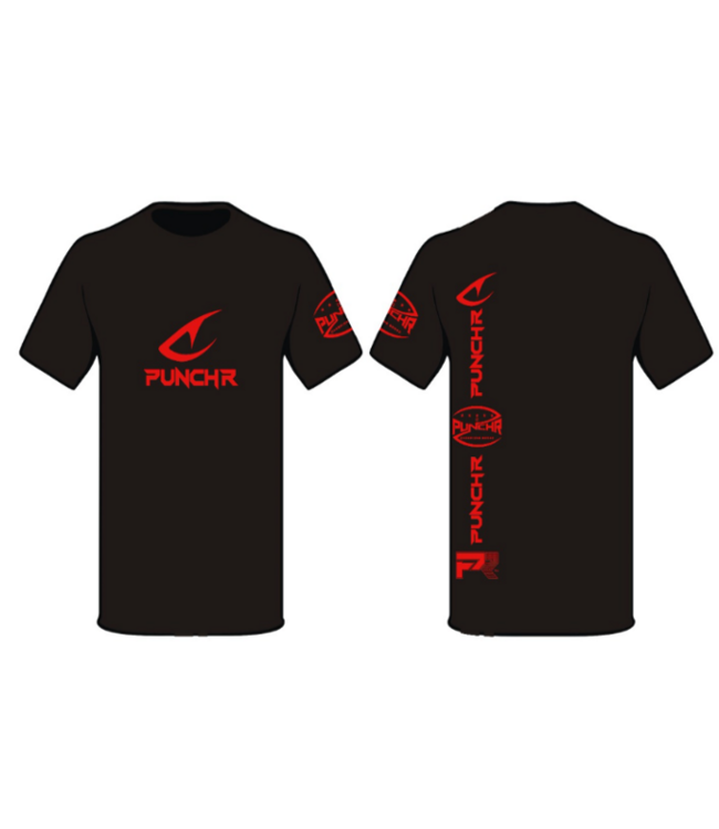 PunchR™ Logo's Sportswear T-Shirt Kids Katoen Zwart Rood