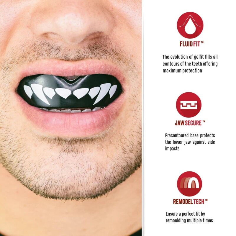 SAFEJAWZ SAFEJAWZ® Extro Series Fangz Gebitsbeschermer Dracula Zwart Wit - Kids