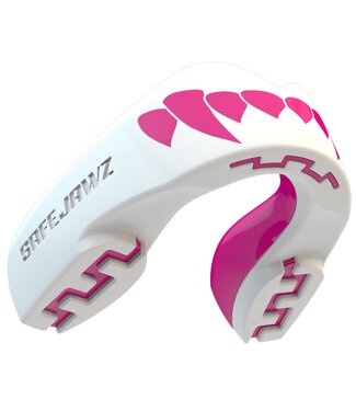 SAFEJAWZ® Extro Series Fangz Mouthguard Dracula White Pink - Kids