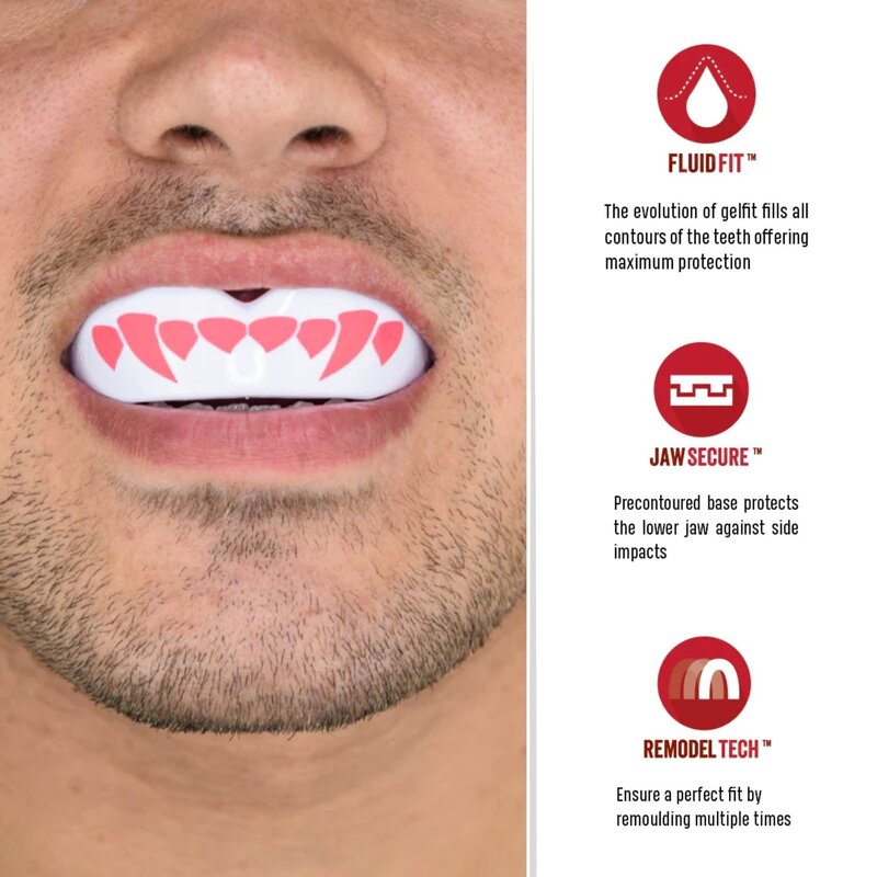 SAFEJAWZ SAFEJAWZ® Extro Series Fangz Mouthguard Dracula White Pink - Kids